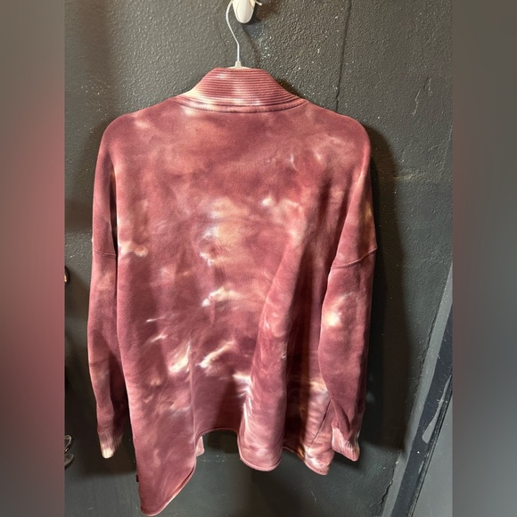 JoyLab Pink White Tie Dye Sweatshirt Cardigan Size Medium - Picture 5 of 5